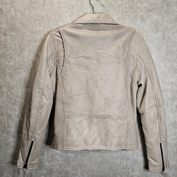 Cream Leather Motorcycle Moto Jacket Eagle Leather - Picture 12 of 12